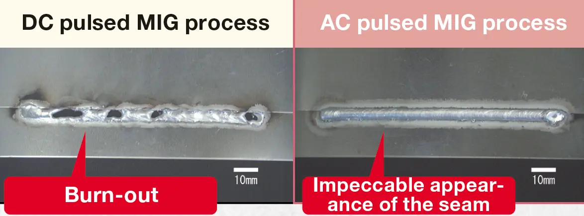 Welding of thin material at high speeds without material distortion