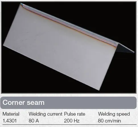 Corner seam