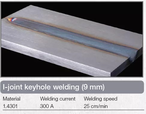 I-Joint keyhole welding (9mm)